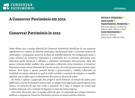 Editorial Conservar Património 40