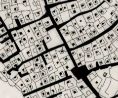 A compact urban fabric in Melika in which the built-up area dominates the out-door spaces (